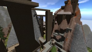 A very tall voxel structure in Brutal Nature