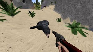 AKM rifle and a dead black bear