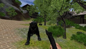Panther NPC threatening the player